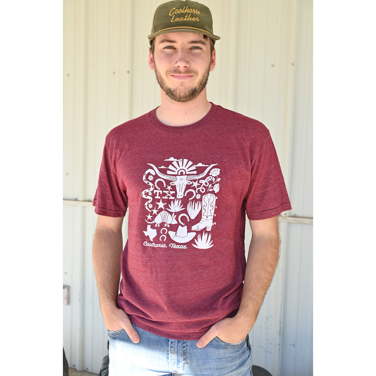 Coolhorse Maroon Best of Texas Short Sleeve T-Shirt