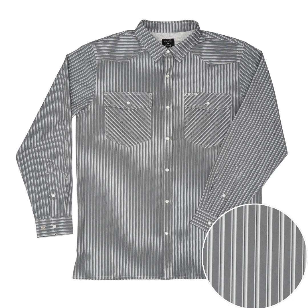 San Jac Men's Long Sleeve Performance Pearl Snap Shirt - The Paw Paw