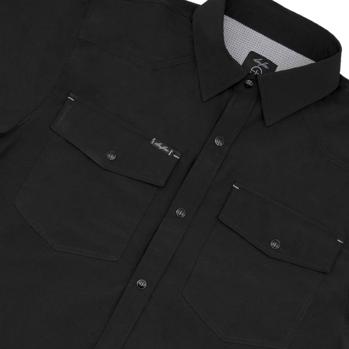 San Jac Youth Long Sleeve Performance Pearl Snap Shirt - Midnight Black
