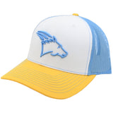 Coolhorse White/Columbia Blue/Yellow Mesh Cap w/ Coolhorse Head Logo