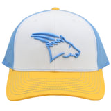 Coolhorse White/Columbia Blue/Yellow Mesh Cap w/ Coolhorse Head Logo
