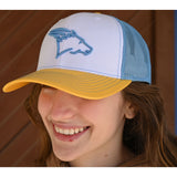 Coolhorse White/Columbia Blue/Yellow Mesh Cap w/ Coolhorse Head Logo