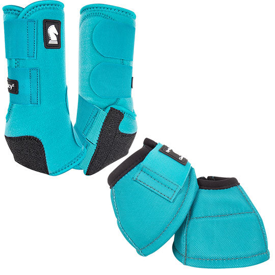 Classic Equine Legacy2 Front and Bell Boots Combo Pack- Aqua
