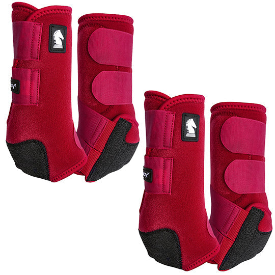 Classic Equine Legacy2 Front and Hind Boots Combo Pack- Crimson