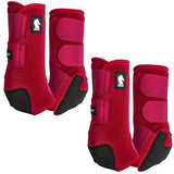 Classic Equine Legacy2 Front and Hind Boots Combo Pack- Crimson