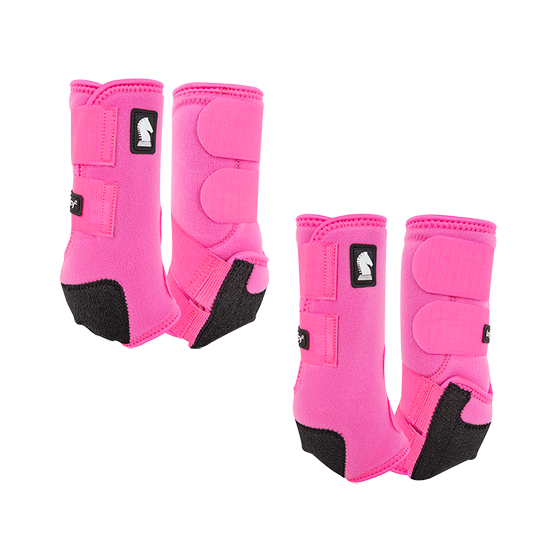 Classic Equine Legacy2 Front and Hind Boots Combo Pack- Hot Pink