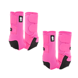 Classic Equine Legacy2 Front and Hind Boots Combo Pack- Hot Pink