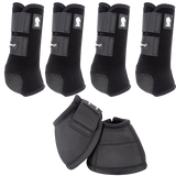 Classic Equine Legacy2 Complete Package, Front, Hind, & Bell Boot Combo Pack- Black