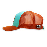 RopeSmart Ocean Blue and Toffee Cap with Circle Leather Logo Patch