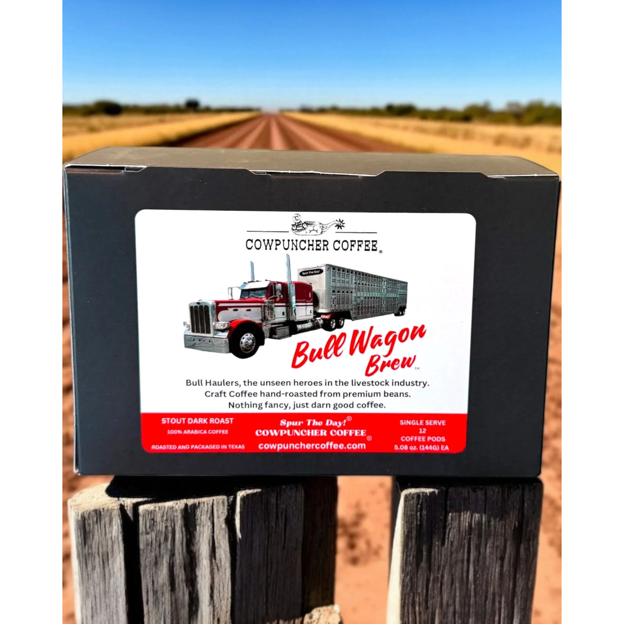 Cowpuncher Coffee Bull Wagon Brew Stout Dark Roast Whole Bean- 12 K-Kups