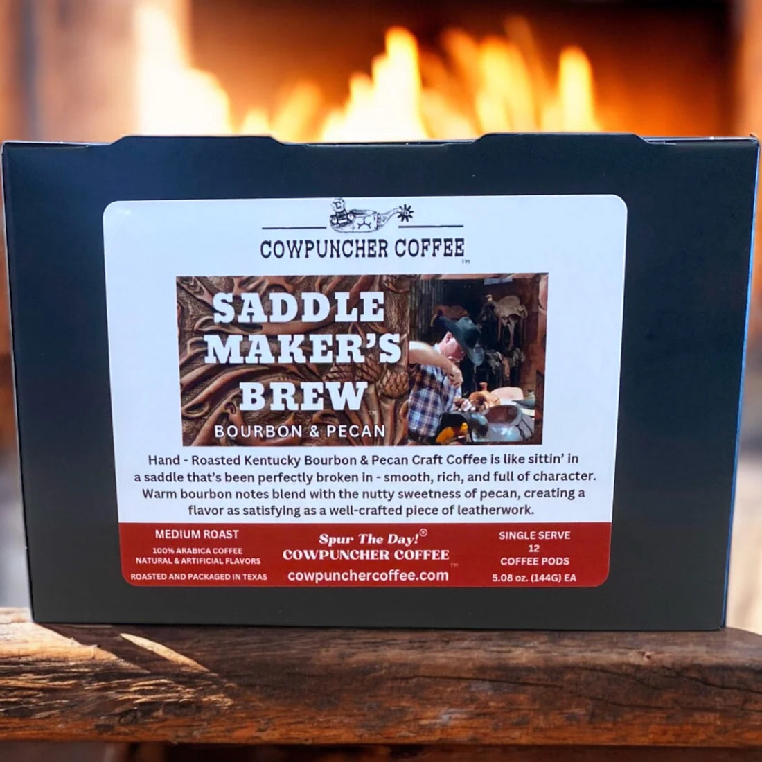 Cowpuncher Coffee Saddle Maker's Brew- Bourbon & Pecan Medium Roast- 12 Pack K-Kups