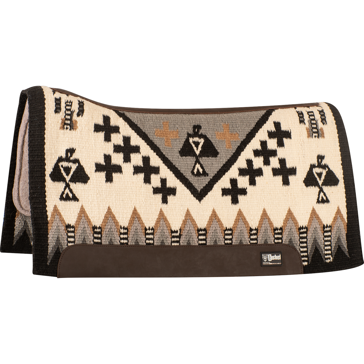 Cashel 1" 34"X38" Felt Bottom Blanket Top Saddle Pad- Cream/Grey