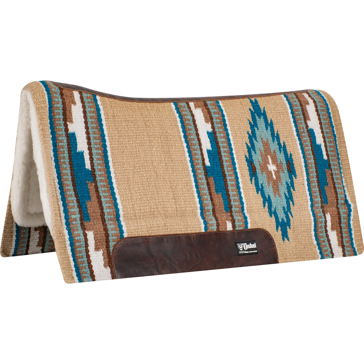 Cashel 3/4" Blanket Top Performance Fleece Saddle Pad- Tan/Turquoise