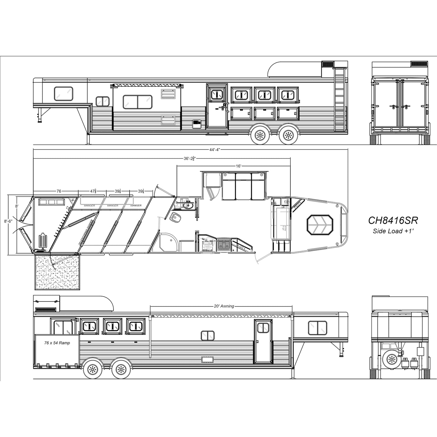 ON ORDER! 2027 Lakota Charger 4 Horse Trailer with 16' LQ, Side Load, Deluxe Rear Tack