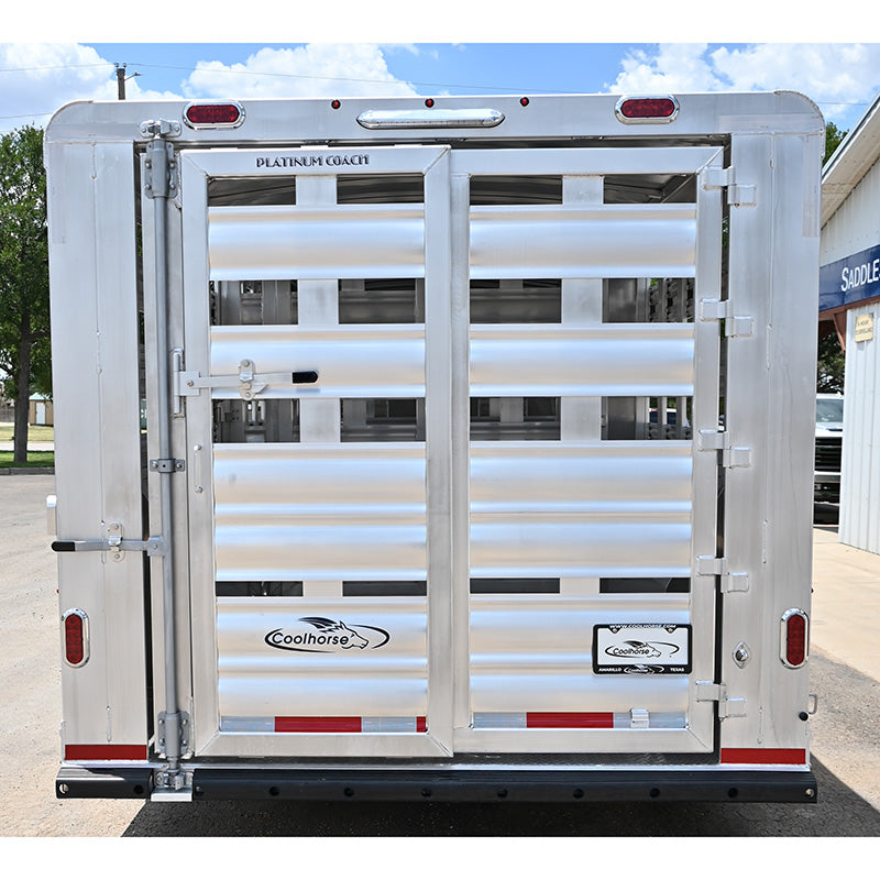 SOLD! 2025 Platinum Stock Trailer, 2 Cut Gates, 8'x24'x6'6"