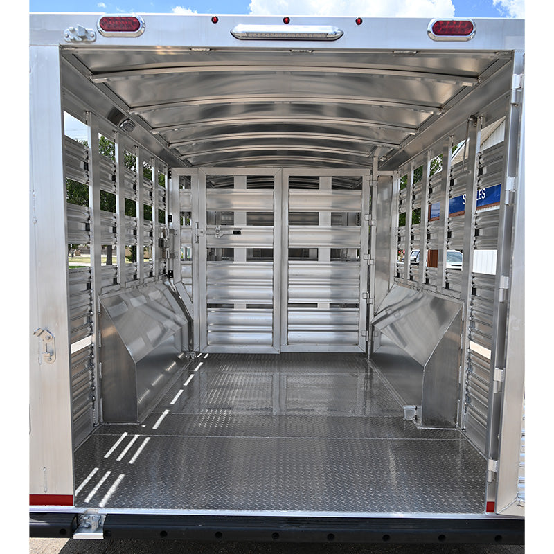 SOLD! 2025 Platinum Stock Trailer, 2 Cut Gates, 8'x24'x6'6"