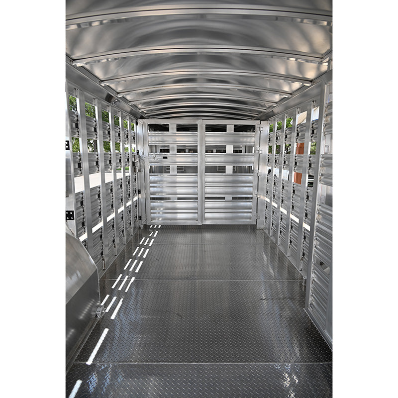 SOLD! 2025 Platinum Stock Trailer, 2 Cut Gates, 8'x24'x6'6"