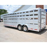SOLD! 2025 Platinum Stock Trailer, 2 Cut Gates, 8'x24'x6'6"