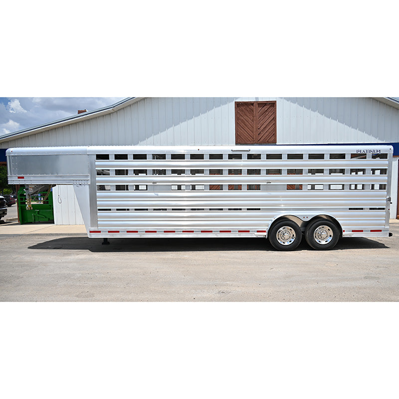 SOLD! 2025 Platinum Stock Trailer, 2 Cut Gates, 8'x24'x6'6"
