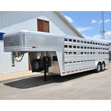 SOLD! 2025 Platinum Stock Trailer, 2 Cut Gates, 8'x24'x6'6"