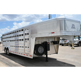 SOLD! 2025 Platinum Stock Trailer, 2 Cut Gates, 8'x24'x6'6"