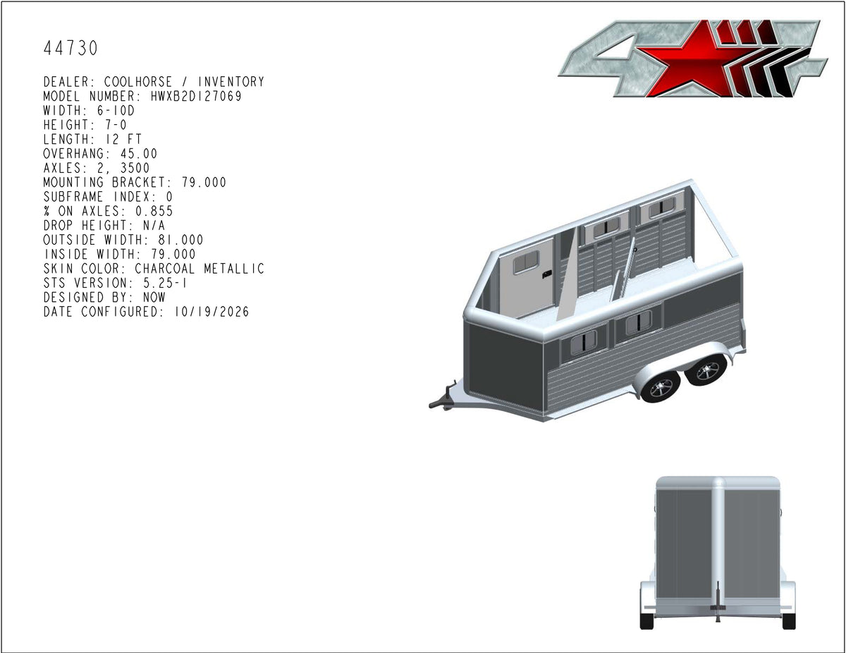 ON ORDER! 2027 4 Star 2 Horse Bumper Pull Trailer with Convenience Package