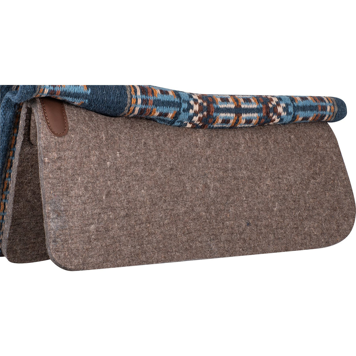 Classic Equine 1" 32"X34" Wool Top Saddle Pad- Navy/Steel Grey