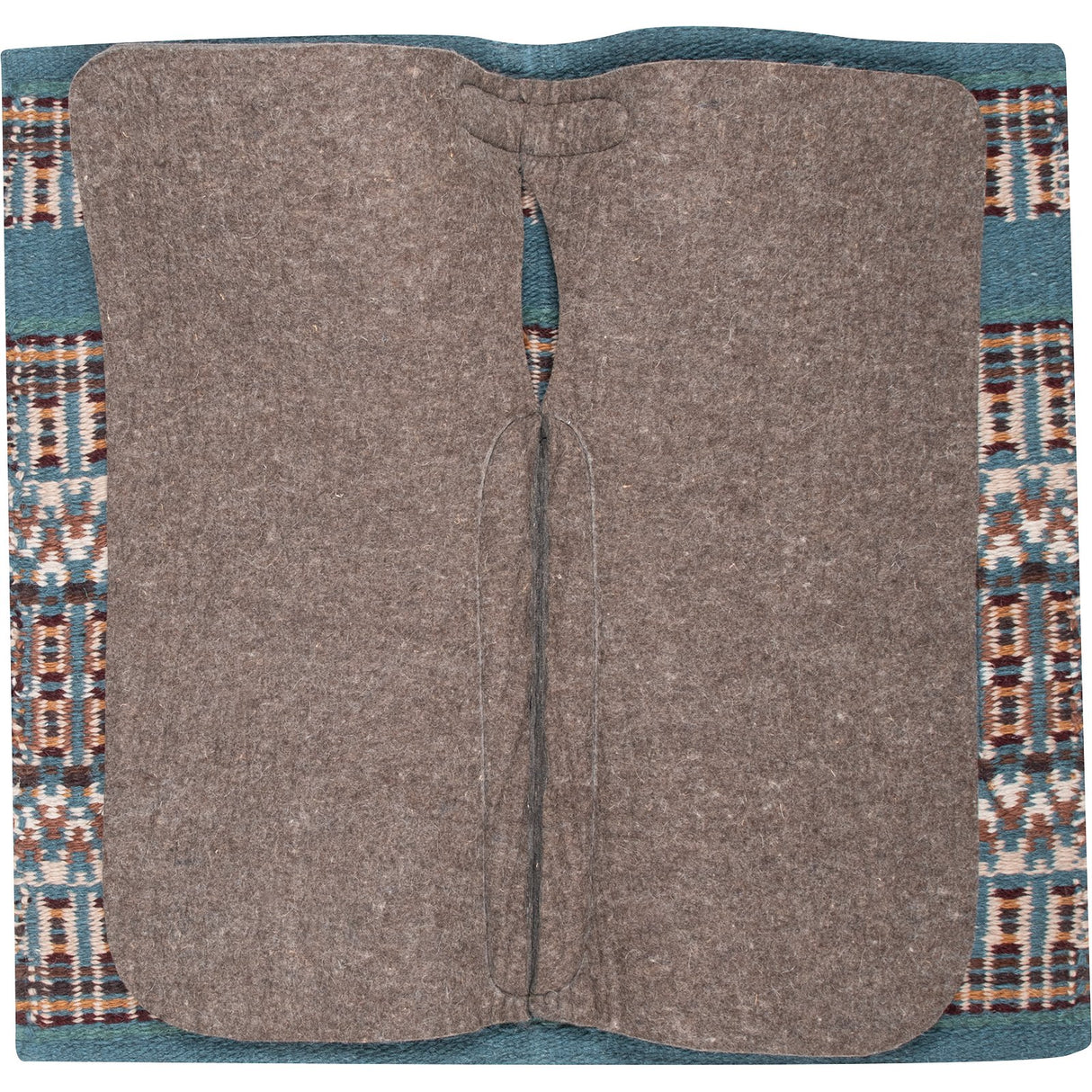 Classic Equine 1" 32"X34" Wool Top Saddle Pad- Peacock/Emerald