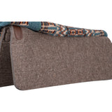 Classic Equine 1" 32"X34" Wool Top Saddle Pad- Peacock/Emerald