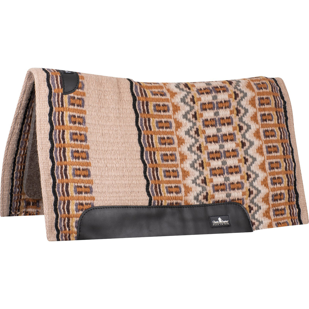 Classic Equine 1" 34"X38" Wool Top Saddle Pad- Latte/Black