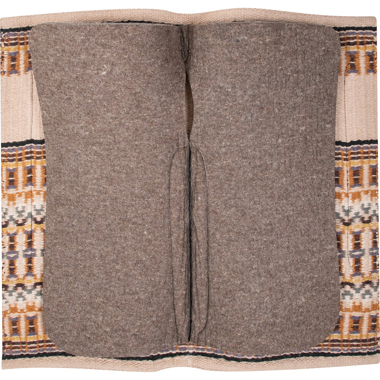 Classic Equine 1" 34"X38" Wool Top Saddle Pad- Latte/Black