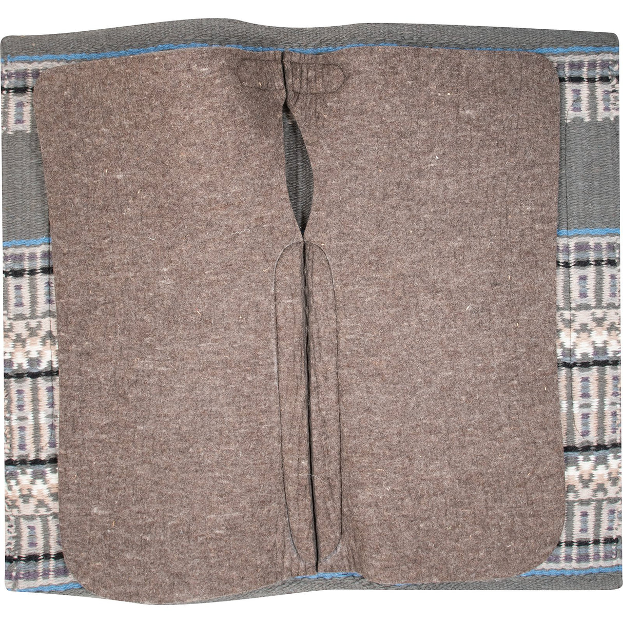 Classic Equine 1" 34"X38" Wool Top Saddle Pad- Steel Grey/Cornflower Blue