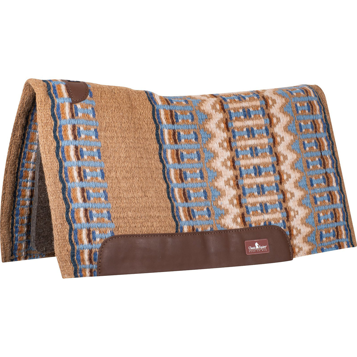 Classic Equine 1" 34"X38" Wool Top Saddle Pad- Umber/Navy