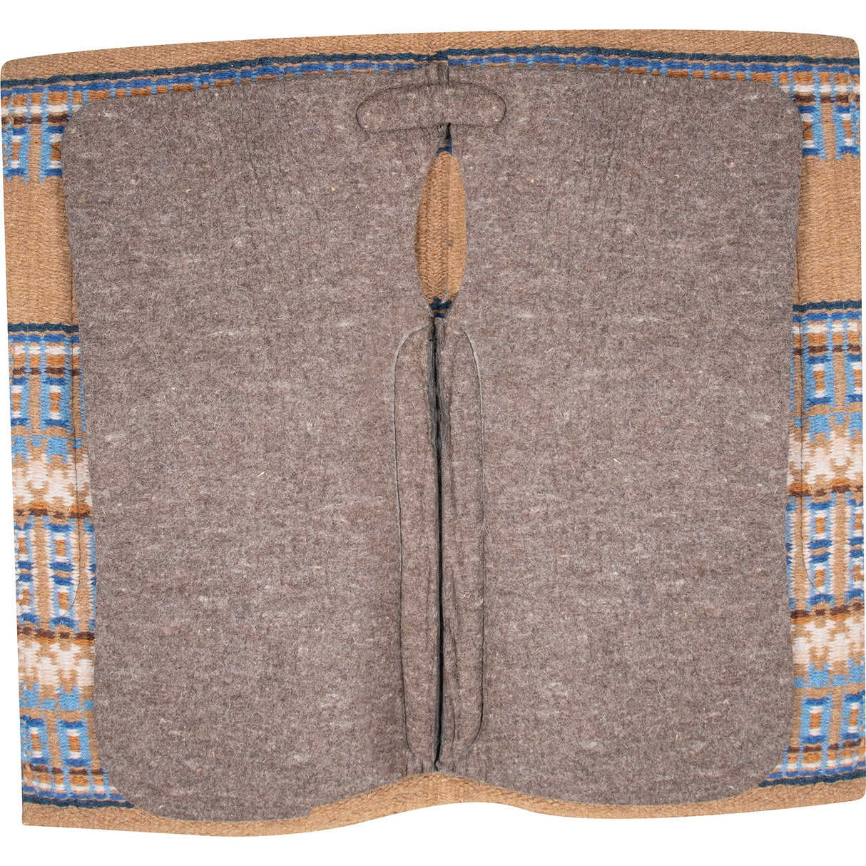Classic Equine 1" 34"X38" Wool Top Saddle Pad- Umber/Navy