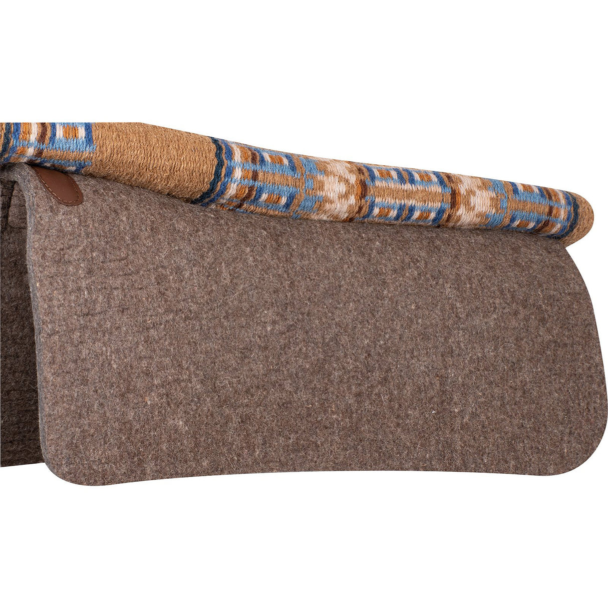 Classic Equine 1" 34"X38" Wool Top Saddle Pad- Umber/Navy