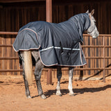Classic Equine 5K Cross Trainer Turnout Blanket w/ Attached Hood- Charcoal