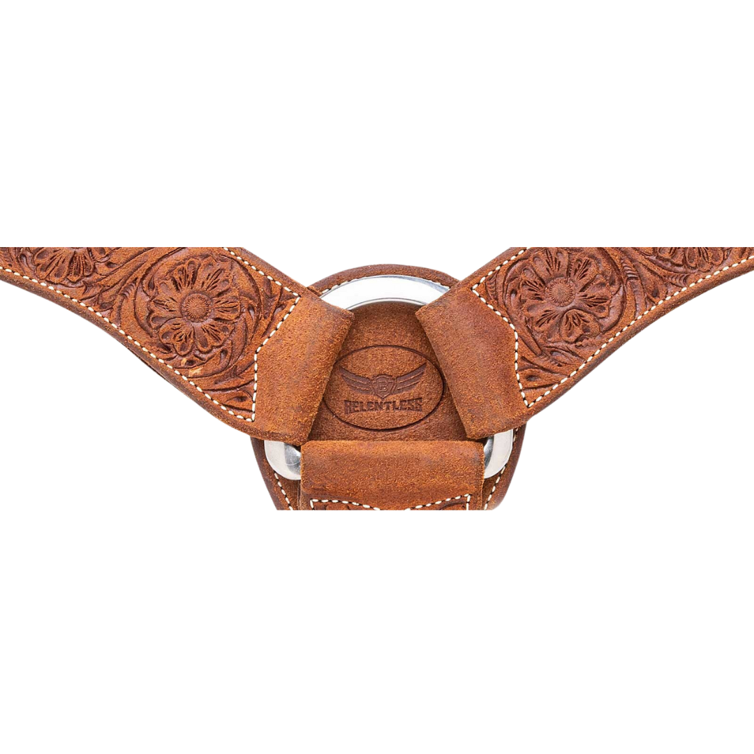 Cactus Saddlery Relentless 2" Floral Tooled Roughout Breast Collar