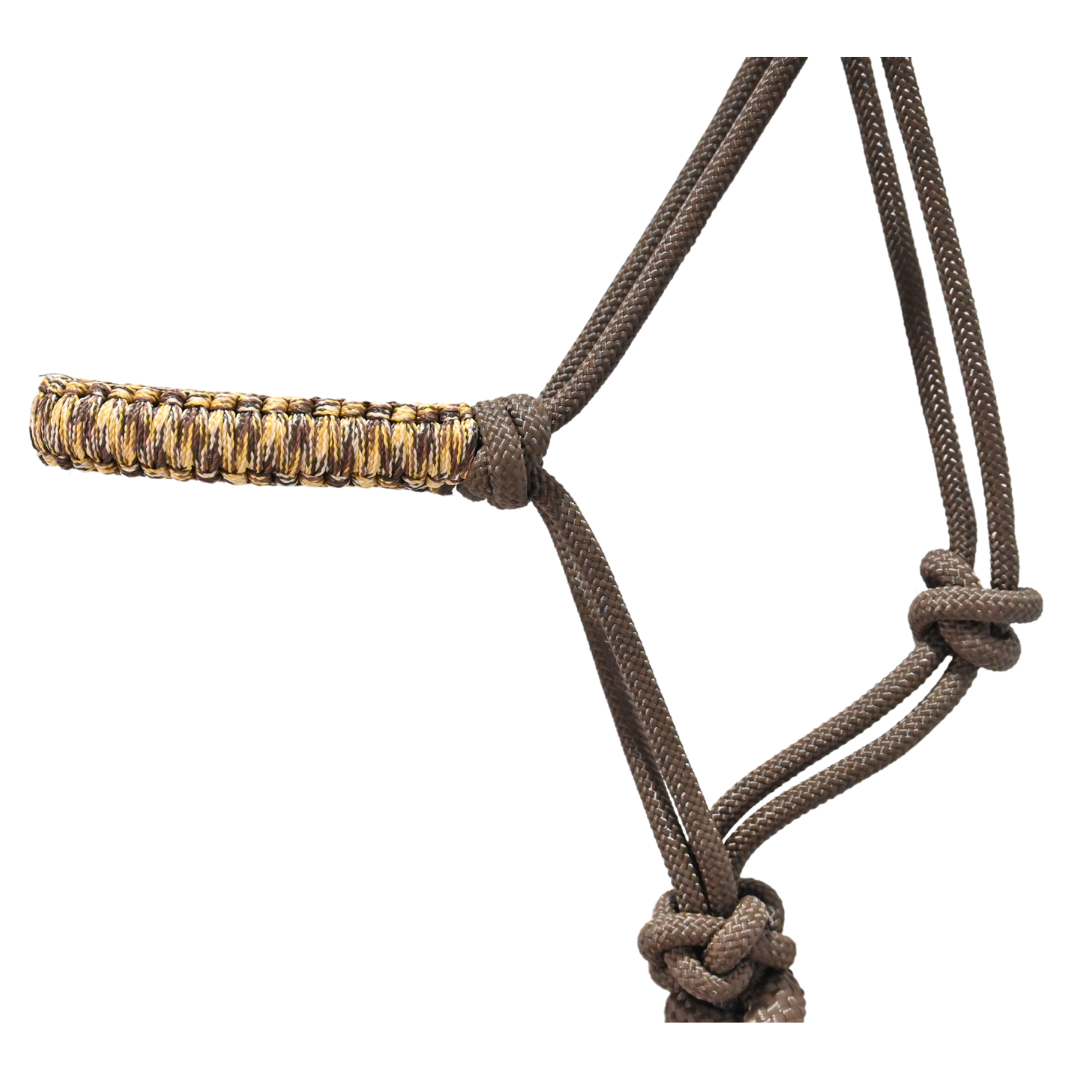 Nose Rope Cashel Braided Rope Nose Halter with Lead Rope- Brown Camo
