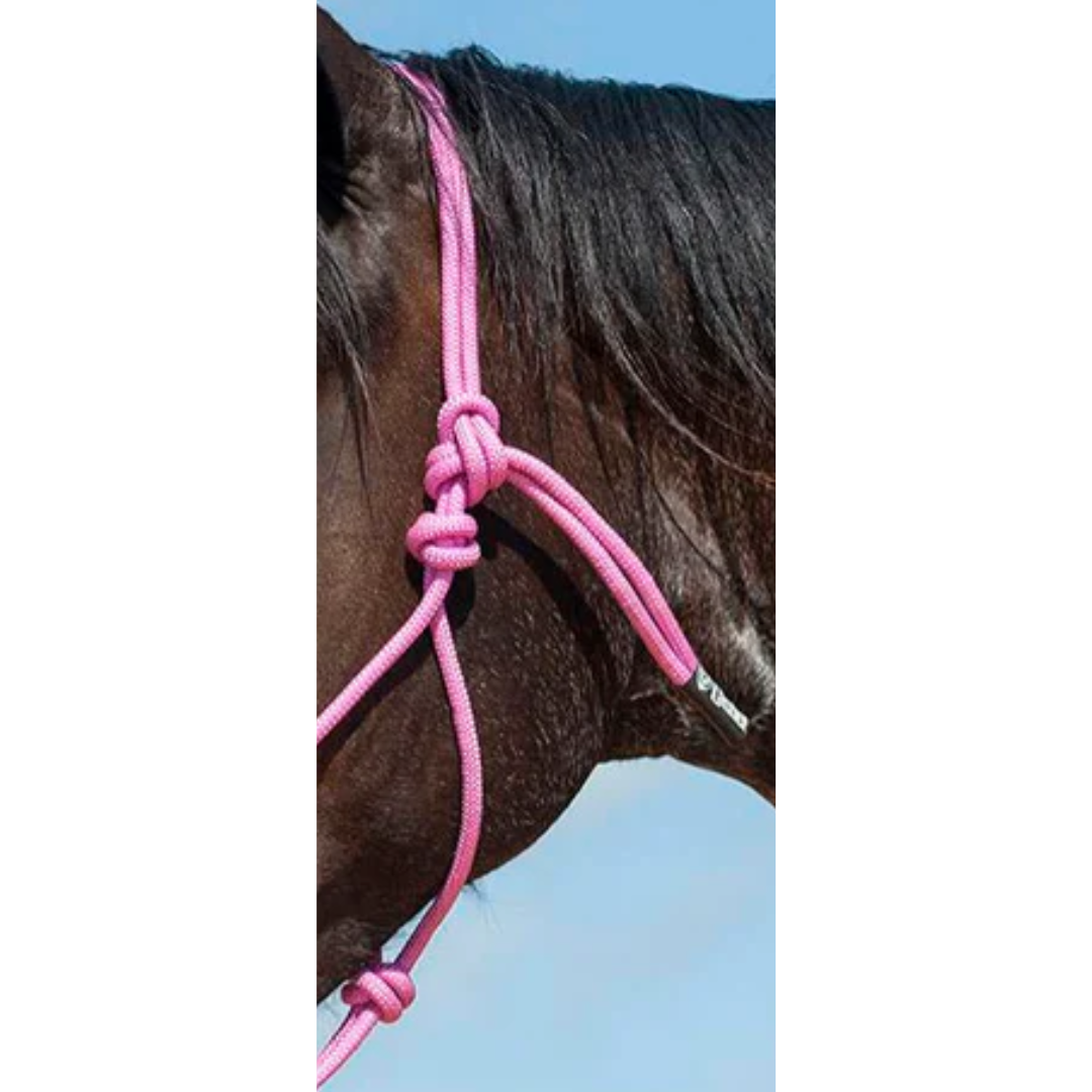 Cashel Braided Rope Nose Halter with Lead Rope - Pink Camo