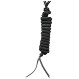 Classic Equine Rawhide Noseband Rope Halter with Lead- Black with Black Inlay