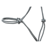 Classic Equine Rope Halter with 9' Lead Rope- Grey/Black