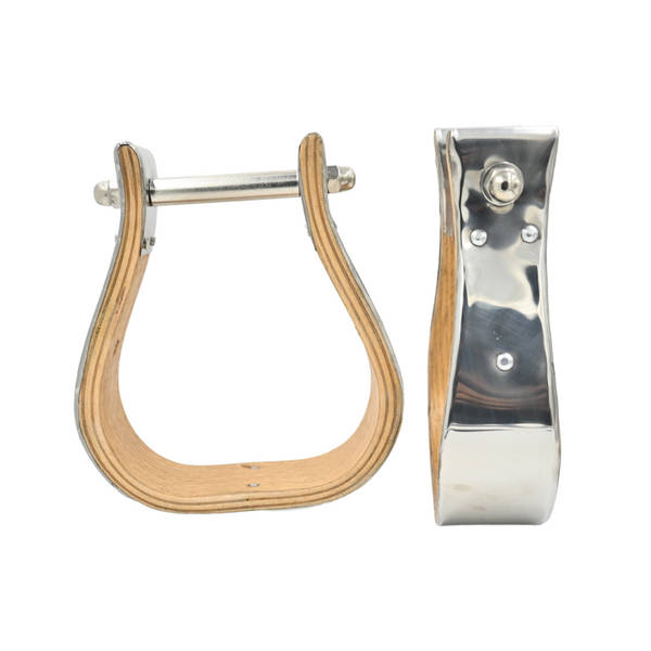 Tough-1 Aluminum Bell Stirrups - Lightweight Forged Aluminum With Textured Rubber Tread