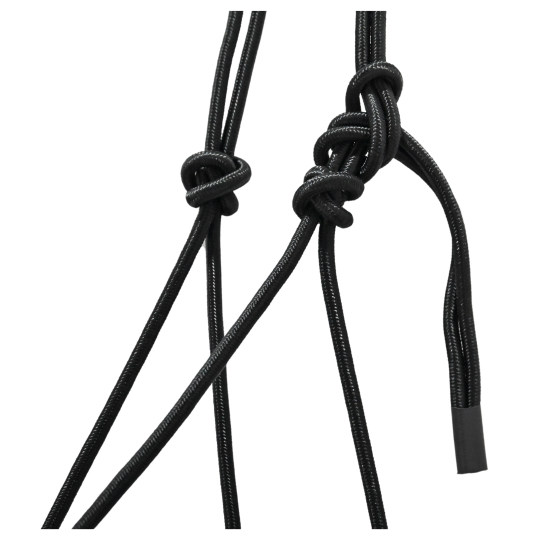 Coolhorse Black/Turquoise Braided Nose Rope Halter- 7' Black Lead