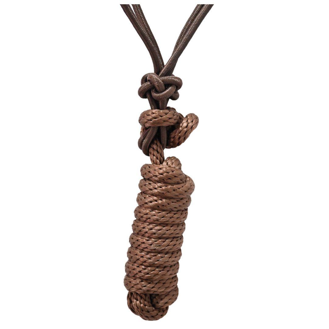 Coolhorse Brown/Turquoise Braided Nose Rope Halter- 7' Brown Lead
