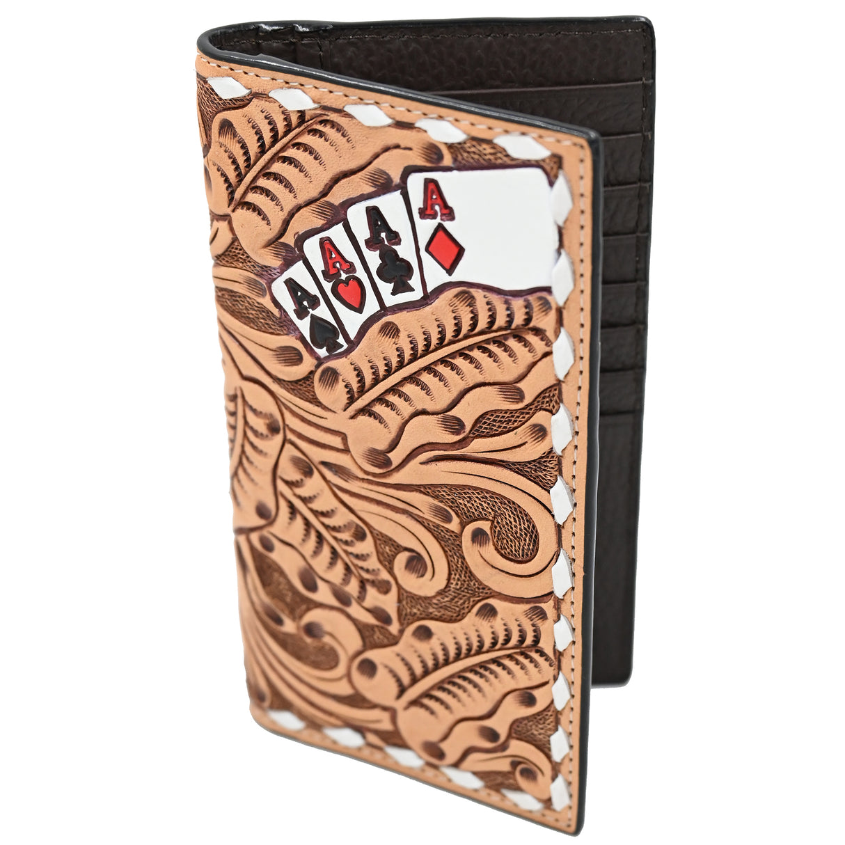 3D Leather Men's Card Suite Checkbook Wallet