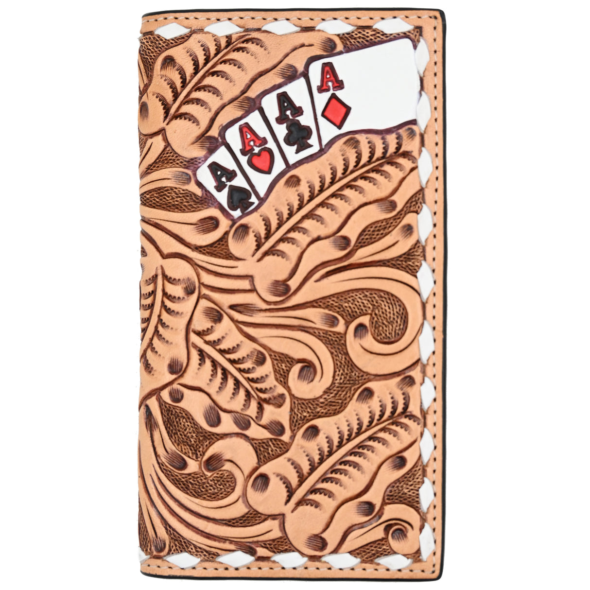 3D Leather Men's Card Suite Checkbook Wallet