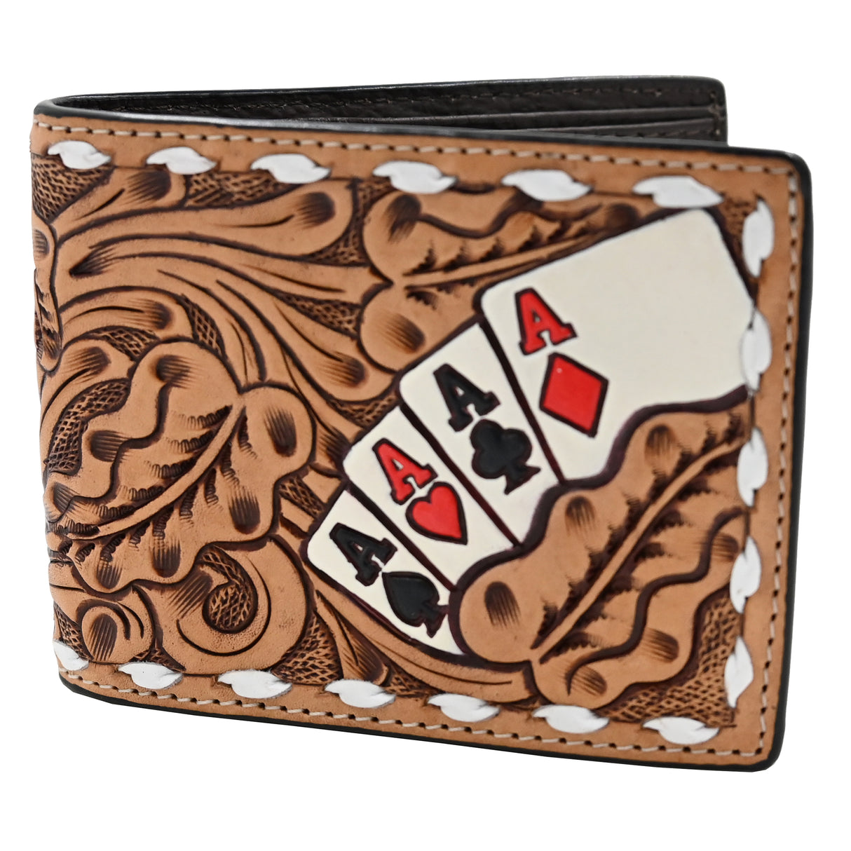 3D Leather Men's Card Suite Bifold Wallet