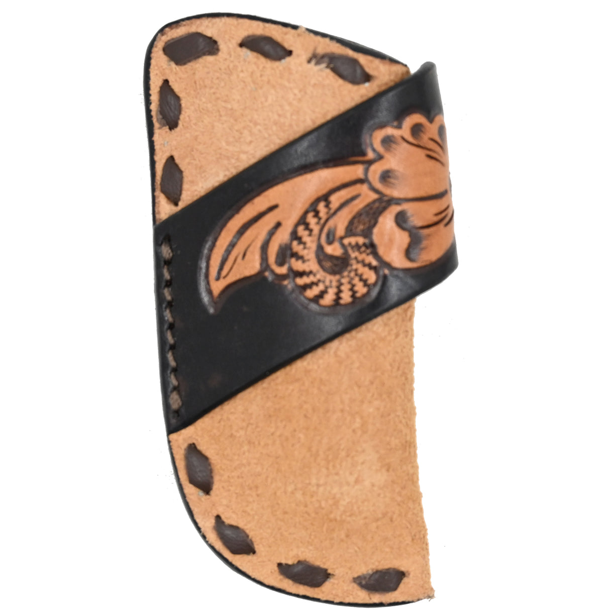 3D Leather Roughout Knife Sheath with Buckstitch