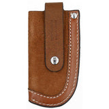 3D Small Vertical Leather Roughout Knife Sheath with Brown Buckstitch