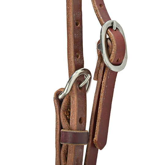 Horse Bridle Weaver Leather Headstall - Single-Ply Sliding Ear Design With Brass Hardware Horse Tack